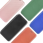 Custodia flip in fibra di carbonio con slot per schede per Sony Xperia Ace, 1