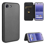 Custodia flip in fibra di carbonio con slot per schede per Sony Xperia Ace, 1