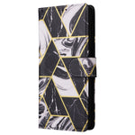 Custodia in pelle con cuciture effetto marmo bronzato per Samsung Galaxy S25+