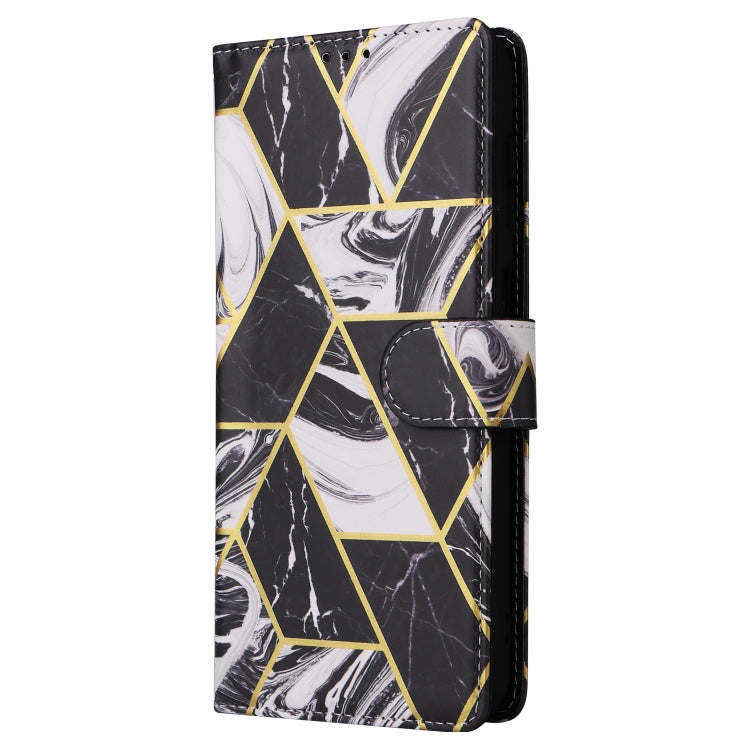 Custodia in pelle con cuciture effetto marmo bronzato per Samsung Galaxy S25+