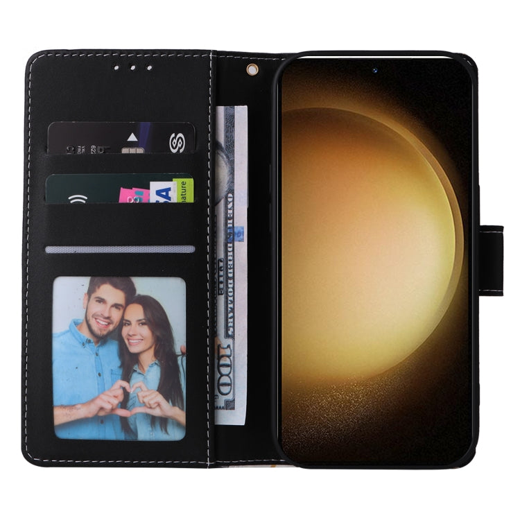 Custodia in pelle con cuciture effetto marmo bronzato per Samsung Galaxy S25+