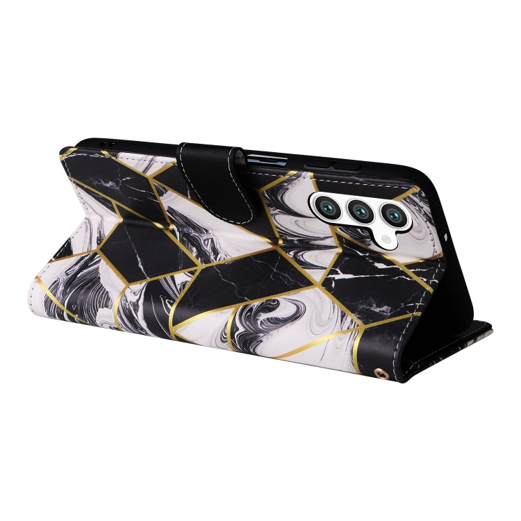 Custodia in pelle con cuciture effetto marmo bronzato per Samsung Galaxy S25+