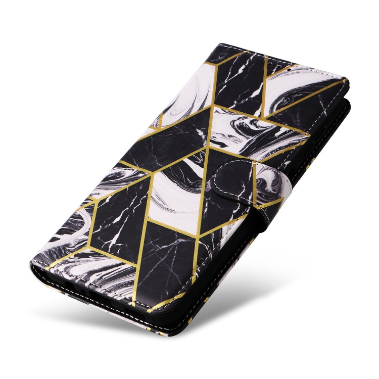 Custodia in pelle con cuciture effetto marmo bronzato per Samsung Galaxy S25+
