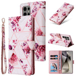 Custodia in pelle con cuciture effetto marmo bronzato per Samsung Galaxy S25+