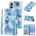 Custodia in pelle con cuciture effetto marmo per Samsung Galaxy S26+ 5G e