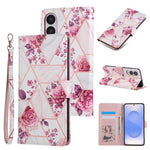 Custodia in pelle con cuciture effetto marmo per Samsung Galaxy S26+ 5G e