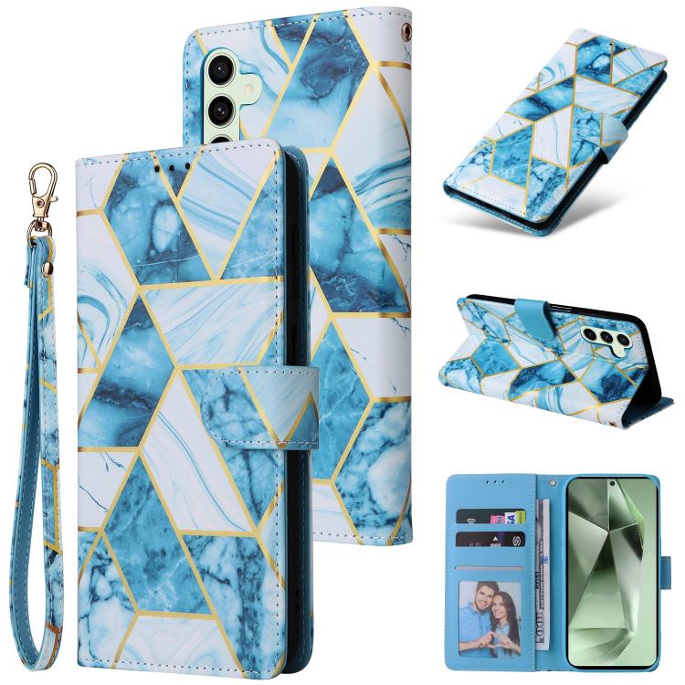 Custodia in pelle con cuciture effetto marmo per Samsung Galaxy S26+ 5G e