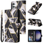 Custodia in pelle con cuciture effetto marmo per Samsung Galaxy S26+ 5G e