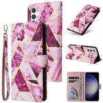Custodia in pelle con cuciture effetto marmo per Samsung Galaxy S26+ 5G e