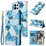 Custodia in pelle con cuciture effetto marmo per Samsung Galaxy S26+ 5G e
