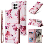 Custodia in pelle con cuciture effetto marmo per Samsung Galaxy S26+ 5G e