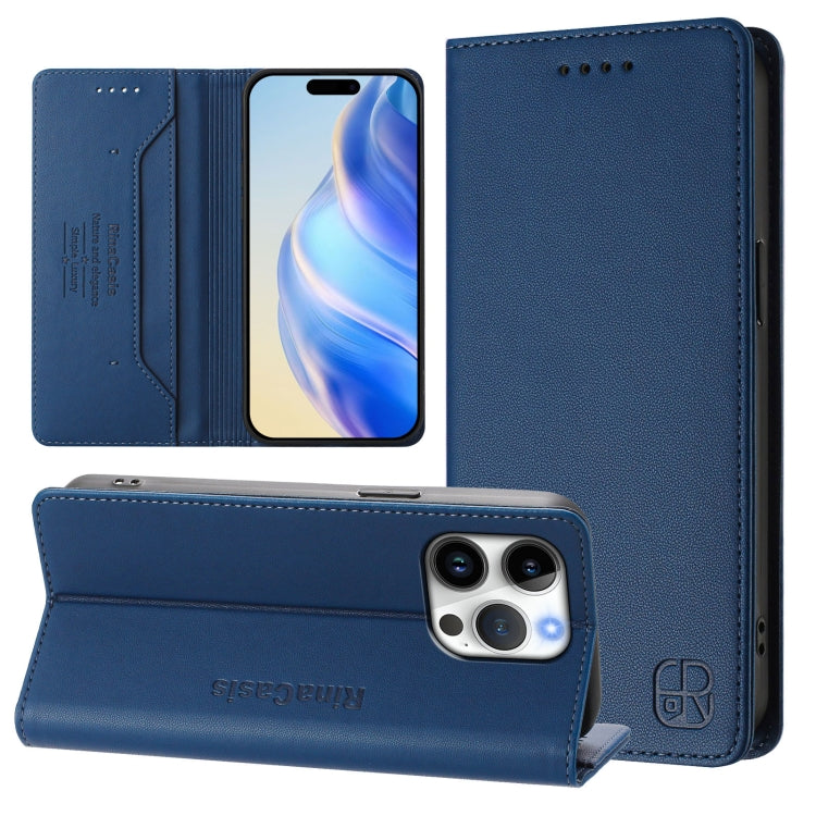 RC01 Custodia per telefono in pelle RFID con ventosa magnetica a doppia piega, For iPhone 17, For iPhone Air, For iPhone 16 Pro Max
