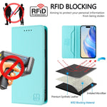 RC01 Custodia per telefono in pelle RFID con ventosa magnetica a doppia piega, For iPhone 11 Pro Max, For iPhone 11, For iPhone 11 Pro