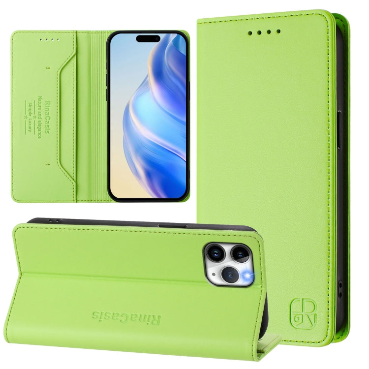 RC01 Custodia per telefono in pelle RFID con ventosa magnetica a doppia piega, For iPhone 11 Pro Max, For iPhone 11, For iPhone 11 Pro