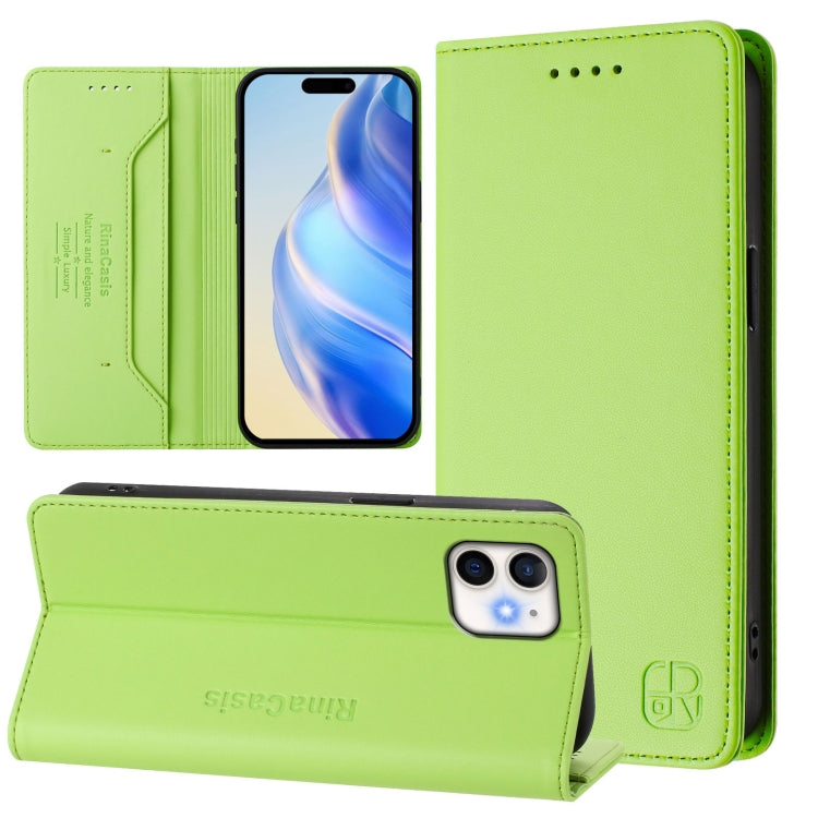RC01 Custodia per telefono in pelle RFID con ventosa magnetica a doppia piega, For iPhone 11 Pro Max, For iPhone 11, For iPhone 11 Pro