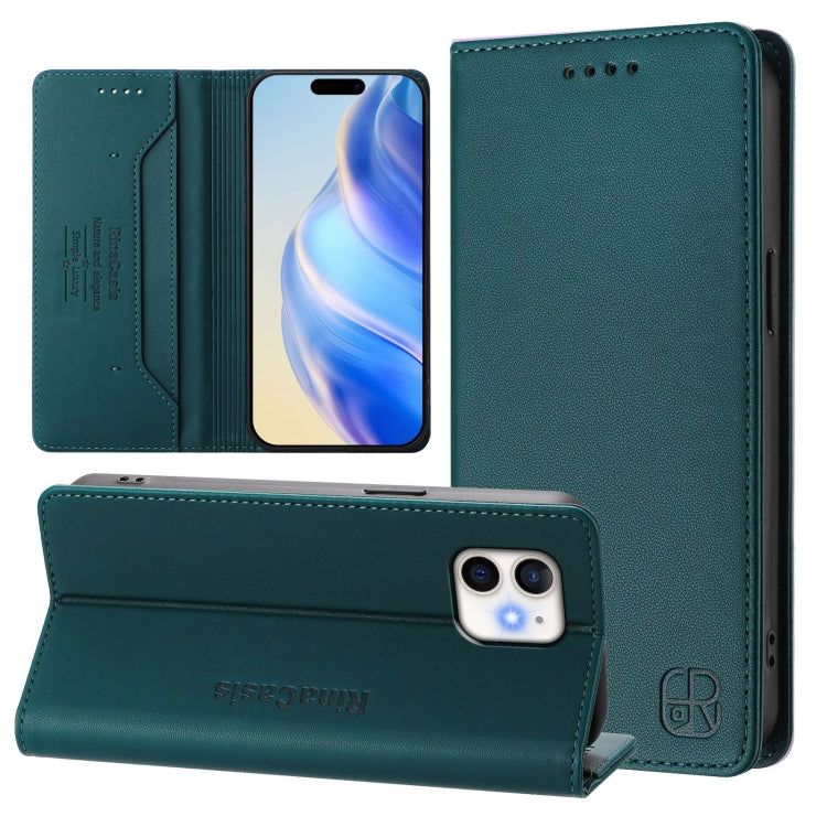 RC01 Custodia per telefono in pelle RFID con ventosa magnetica a doppia piega, For iPhone 11 Pro Max, For iPhone 11, For iPhone 11 Pro