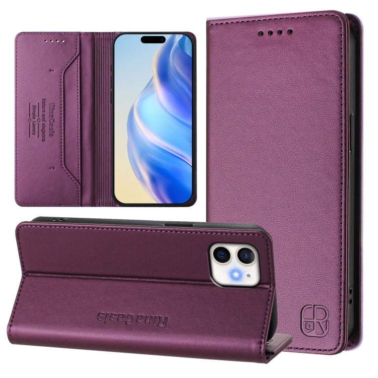 RC01 Custodia per telefono in pelle RFID con ventosa magnetica a doppia piega, For iPhone 11 Pro Max, For iPhone 11, For iPhone 11 Pro