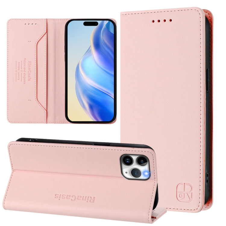 RC01 Custodia per telefono in pelle RFID con ventosa magnetica a doppia piega, For iPhone 11 Pro Max, For iPhone 11, For iPhone 11 Pro