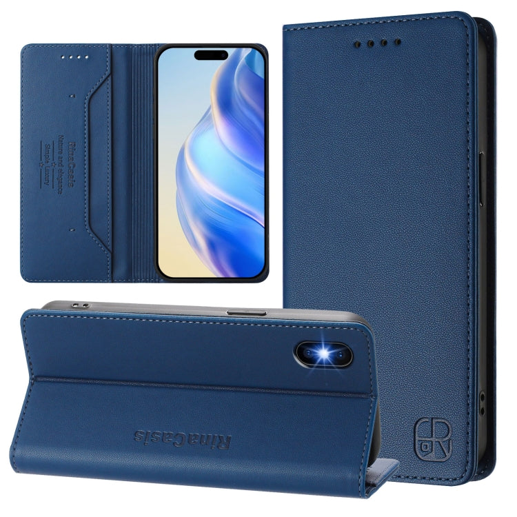 RC01 Custodia per telefono in pelle RFID con ventosa magnetica a doppia piega, For iPhone X / XS, For iPhone XR, For iPhone XS Max