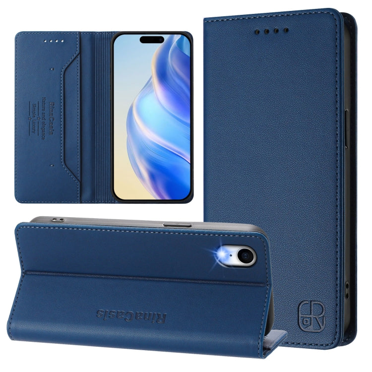 RC01 Custodia per telefono in pelle RFID con ventosa magnetica a doppia piega, For iPhone X / XS, For iPhone XR, For iPhone XS Max