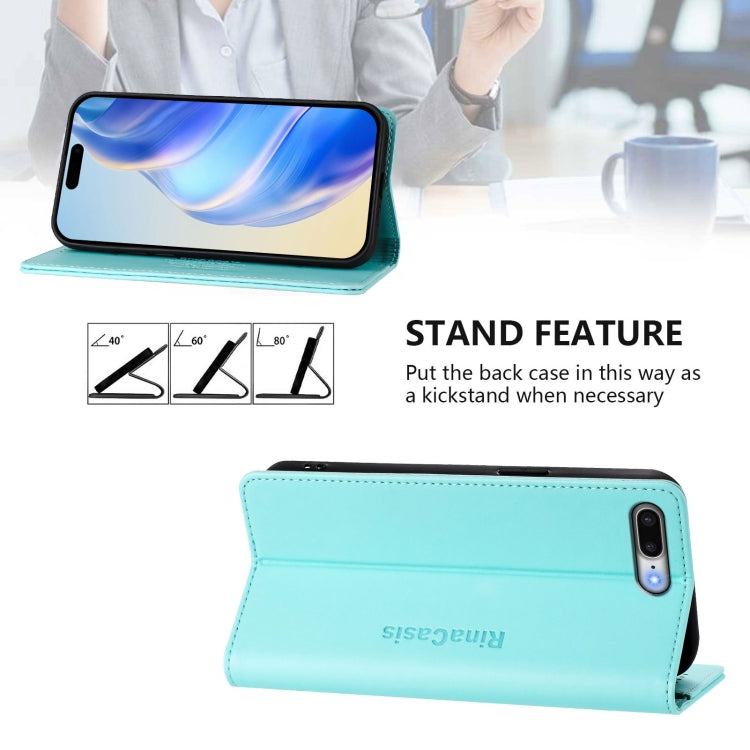 RC01 Custodia per telefono in pelle RFID con ventosa magnetica a doppia piega, For iPhone 7 Plus / 8 Plus