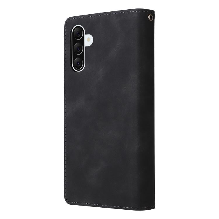 Portafoglio multifunzionale con cerniera smerigliata in pelle per Galaxy A27