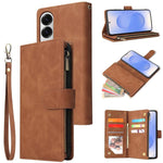 Portafoglio multifunzionale con cerniera smerigliata in pelle per telefono, For Galaxy S25 FE 5G, For Galaxy S25 Edge 5G, For Galaxy S25 5G, For Galaxy S25+ 5G