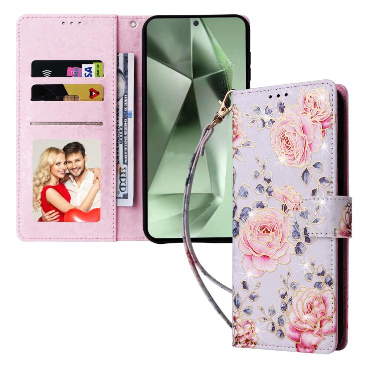 Custodia pelle RFID con pittura abbronzante per Galaxy S26 FE S25 FE S25 S25+ 5G