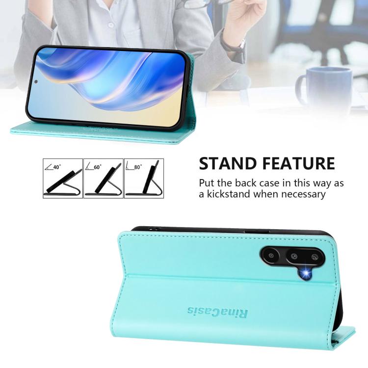 Custodia in pelle RFID con ventosa magnetica per Samsung Galaxy M16 F16 M06 M35