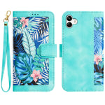 Custodia in pelle con motivo floreale e cordino per Samsung Galaxy A15 5G, A55