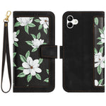Custodia in pelle con motivo floreale e cordino per Samsung Galaxy A15 5G, A55
