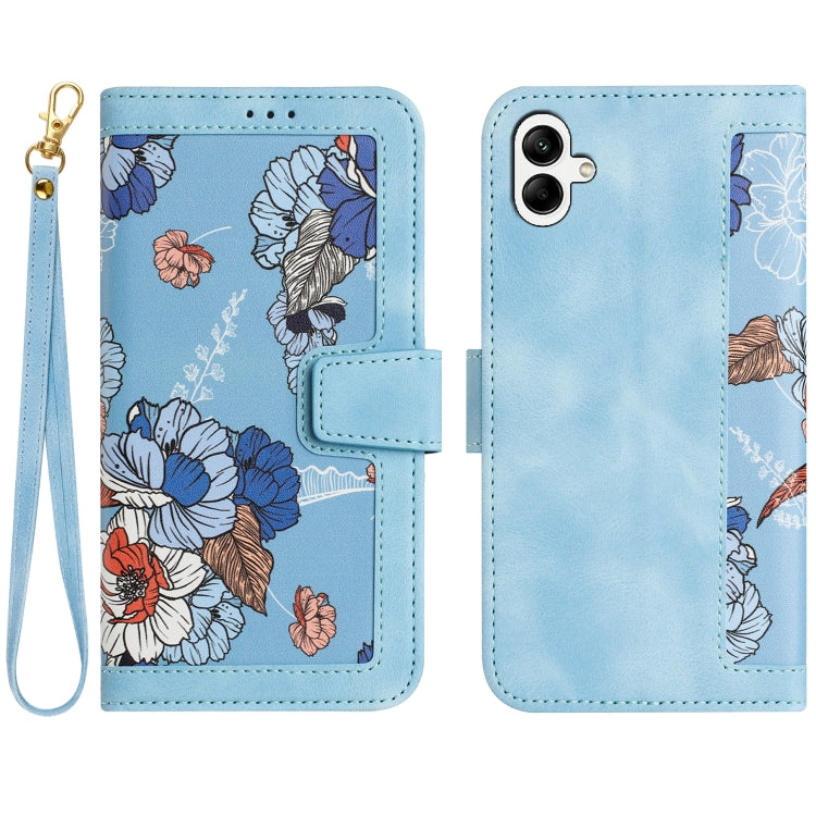Custodia in pelle con motivo floreale e cordino per Samsung Galaxy A26 5G, A36