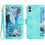 Custodia in pelle con motivo floreale e cordino per Samsung Galaxy A26 5G, A36