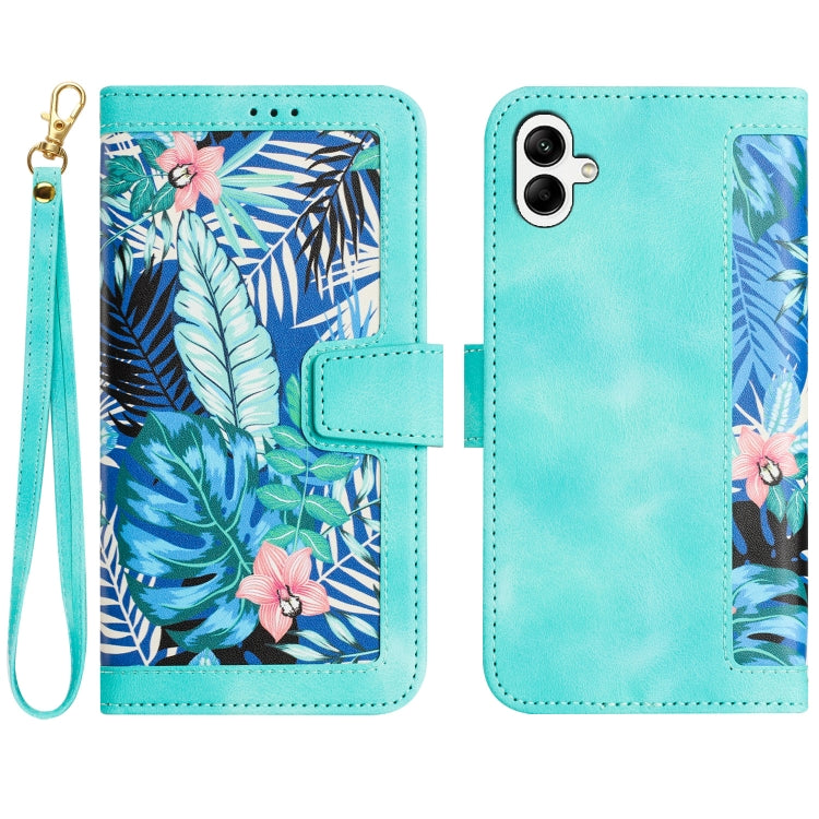 Custodia in pelle con motivo floreale e cordino per Samsung Galaxy A26 5G, A36