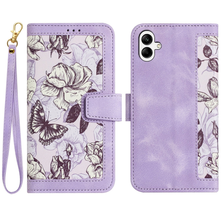 Custodia in pelle con motivo floreale e cordino per Samsung Galaxy A26 5G, A36