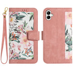 Custodia in pelle con motivo floreale e cordino per Samsung Galaxy A26 5G, A36