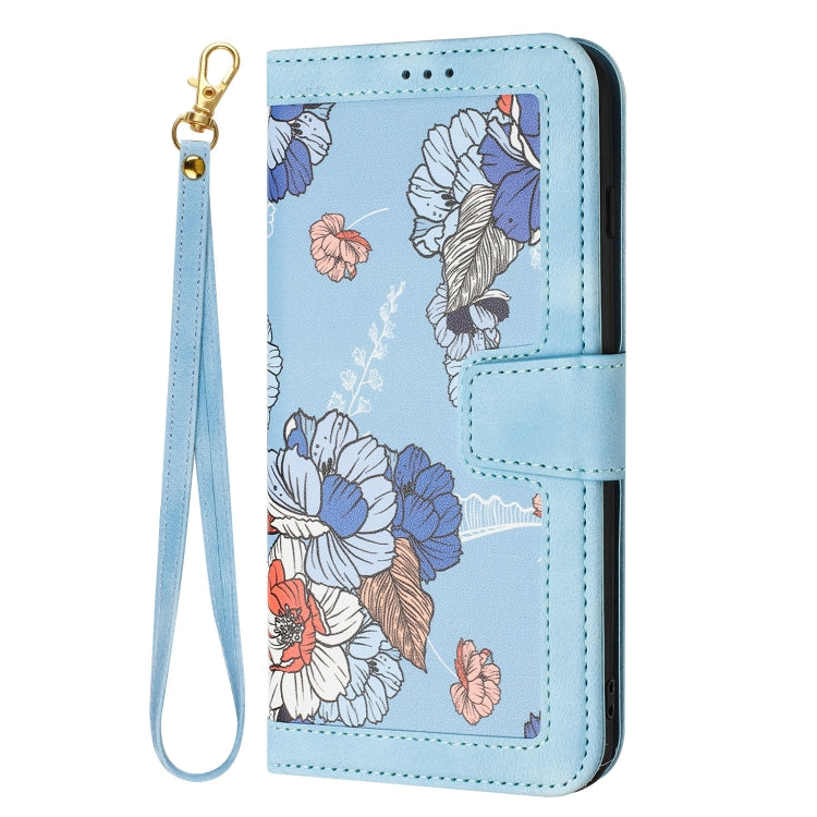 Custodia in pelle con motivo floreale e cordino per Samsung Galaxy A15 5G, A55