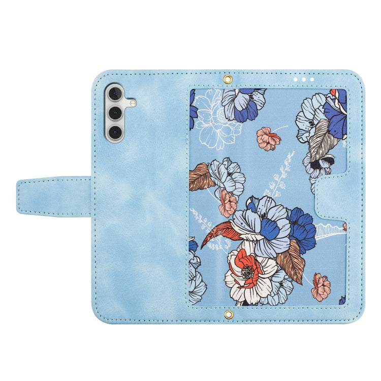 Custodia in pelle con motivo floreale e cordino per Samsung Galaxy A15 5G, A55