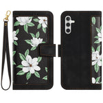 Custodia in pelle con motivo floreale e cordino per Samsung Galaxy A15 5G, A55