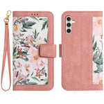 Custodia in pelle con motivo floreale e cordino per Samsung Galaxy A26 5G, A36