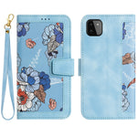 Custodia in pelle con motivo floreale e cordino per Samsung Galaxy A33 A13 A22