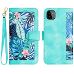 Custodia in pelle con motivo floreale e cordino per Samsung Galaxy A33 A13 A22