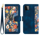 Custodia in pelle con motivo floreale e cordino per Samsung Galaxy A33 A13 A22