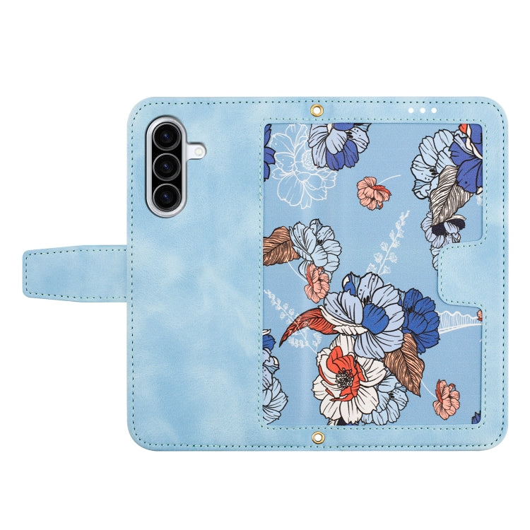 Custodia in pelle con motivo floreale e cordino per Samsung Galaxy A26 5G, A36