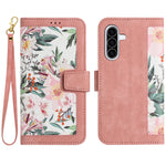 Custodia in pelle con motivo floreale e cordino per Samsung Galaxy A26 5G, A36