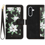 Custodia in pelle con motivo floreale e cordino per Samsung Galaxy A26 5G, A36