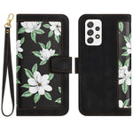 Custodia in pelle con motivo floreale e cordino per Samsung Galaxy A33 A13 A22