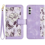 Custodia in pelle con motivo floreale e cordino per Samsung Galaxy A15 5G, A55
