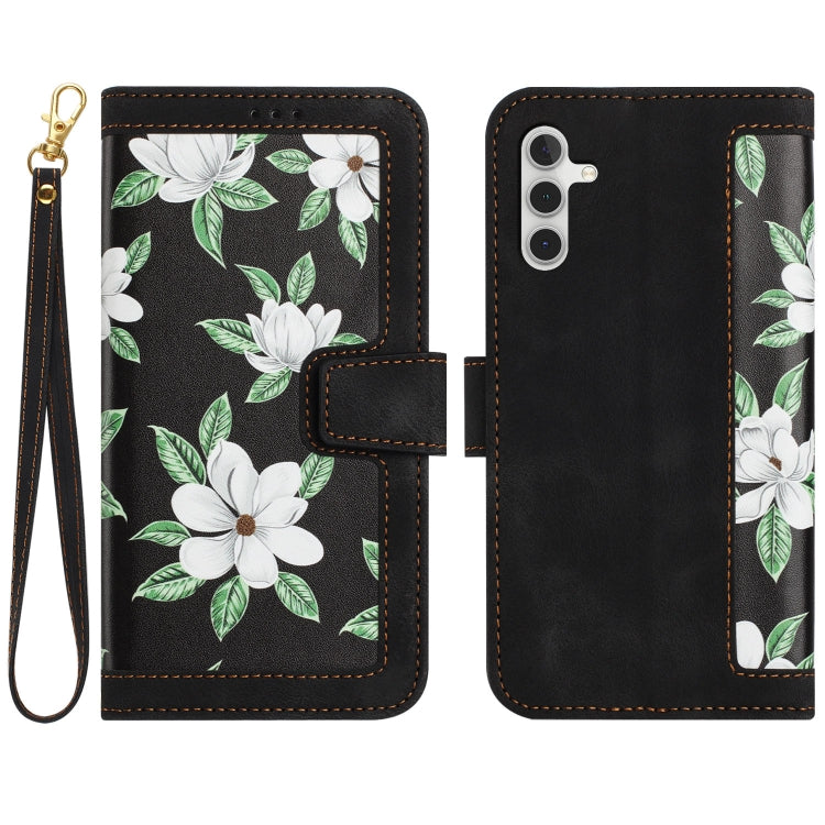 Custodia in pelle con motivo floreale e cordino per Samsung Galaxy A15 5G, A55