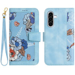 Custodia in pelle con motivo floreale e cordino per Samsung Galaxy A26 5G, A36
